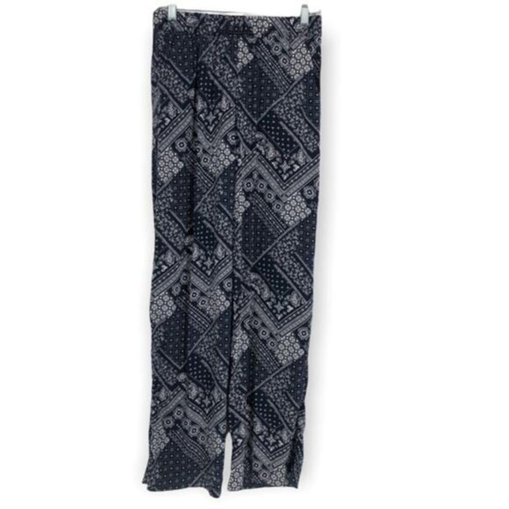 H&M Wide-cut Pull-on Pants blue Pattern boho 4